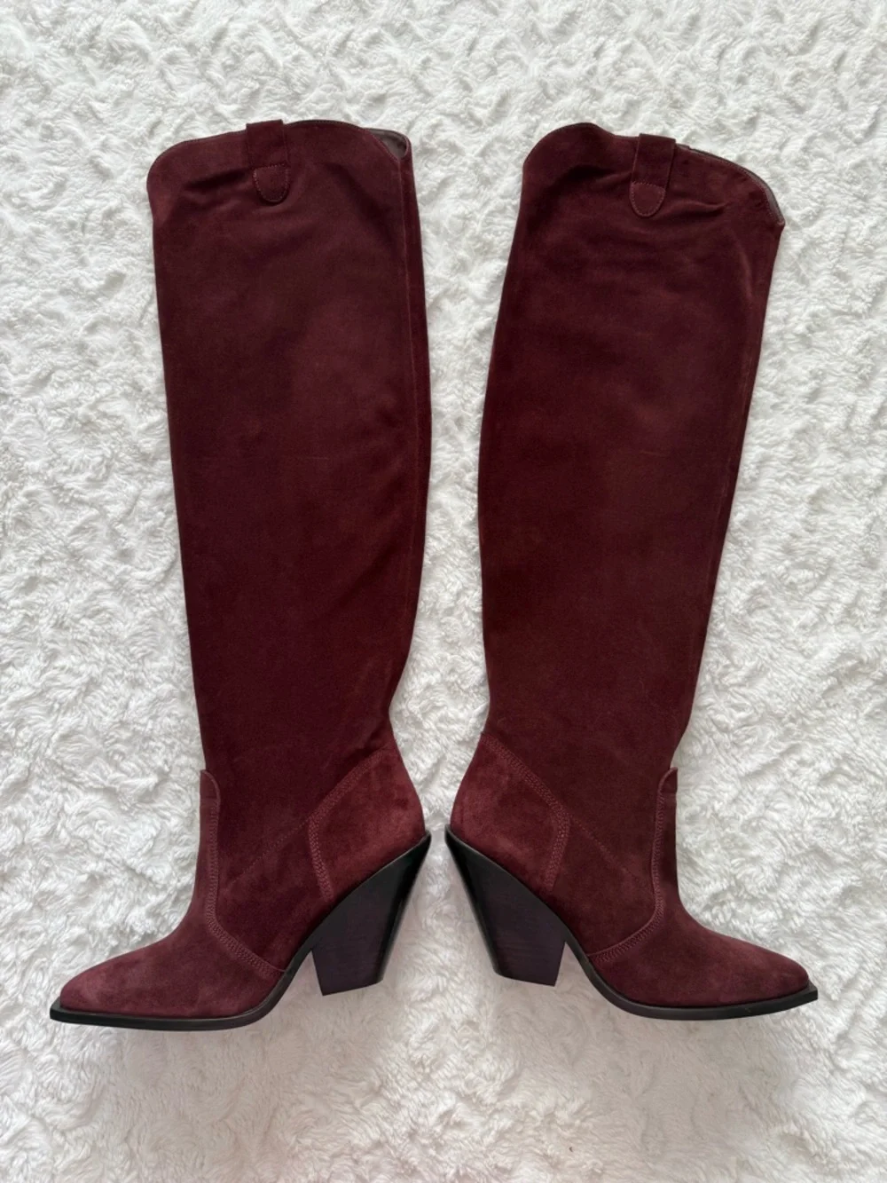 NEW Free People Triple Crown Espresso Suede Western Over The Knee Boots